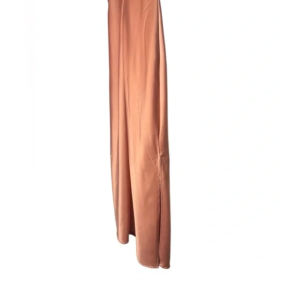 BHLDN x Anthropologie Cali Satin Charmeuse Midi Dress Sedona Sunset Size 10 - Picture 6 of 8